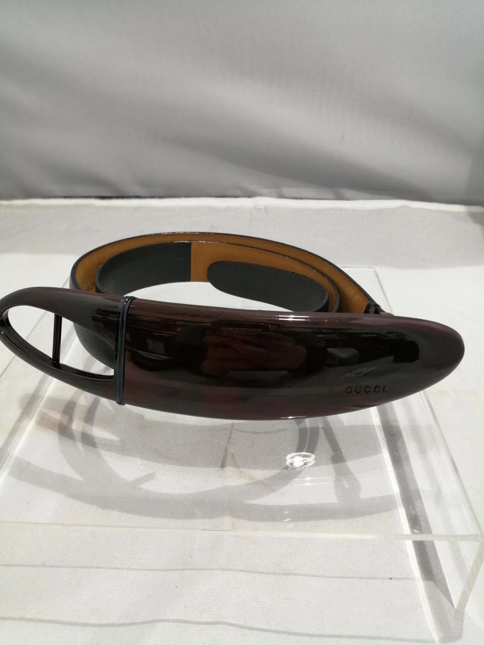 Gucci Accessoires Femme Ceinture Cuir Made in Italy Noir & Marron Occasion 