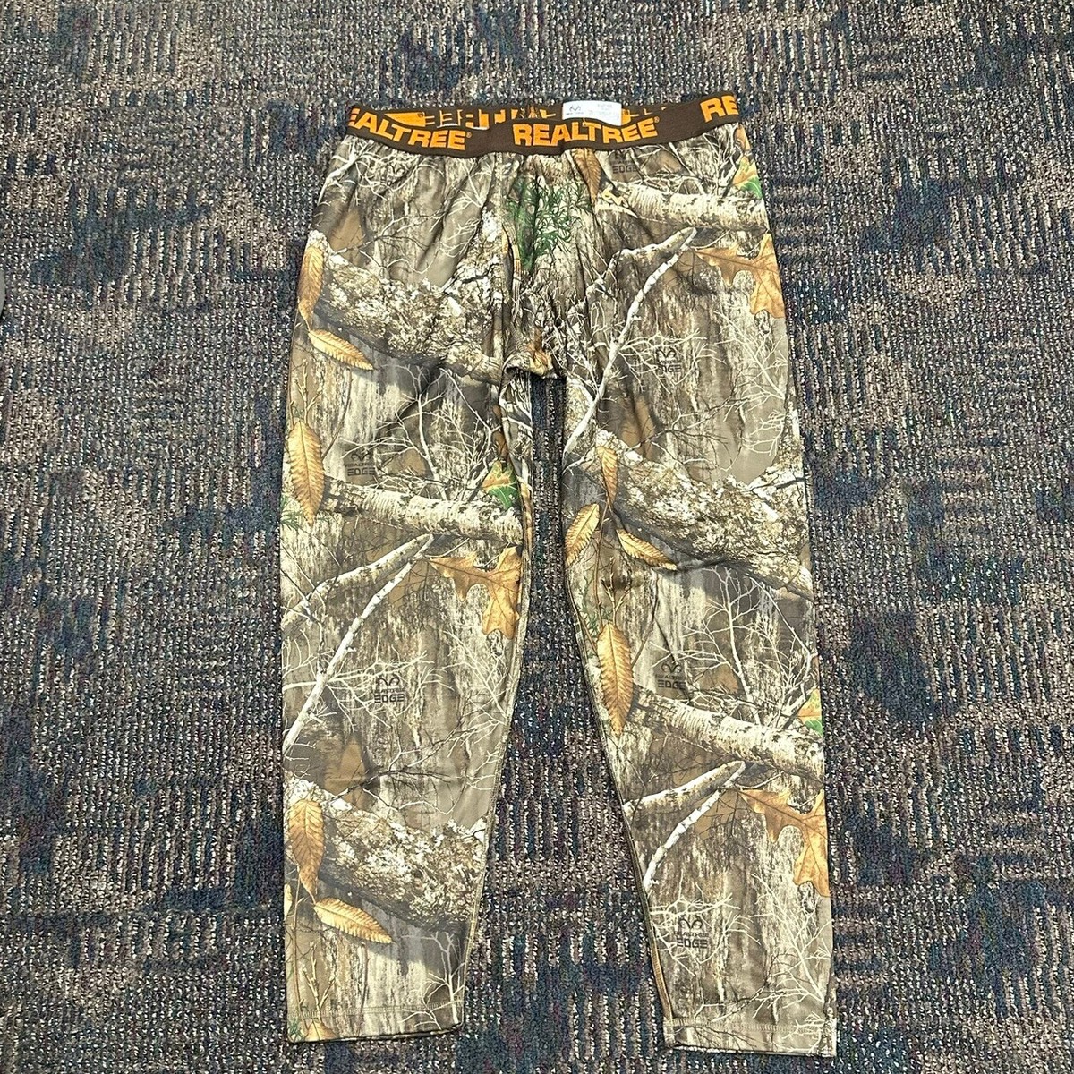 Realtree Edge Camo Base Layer Leggings Pants Men Size XL Hunting Fleece  Lined