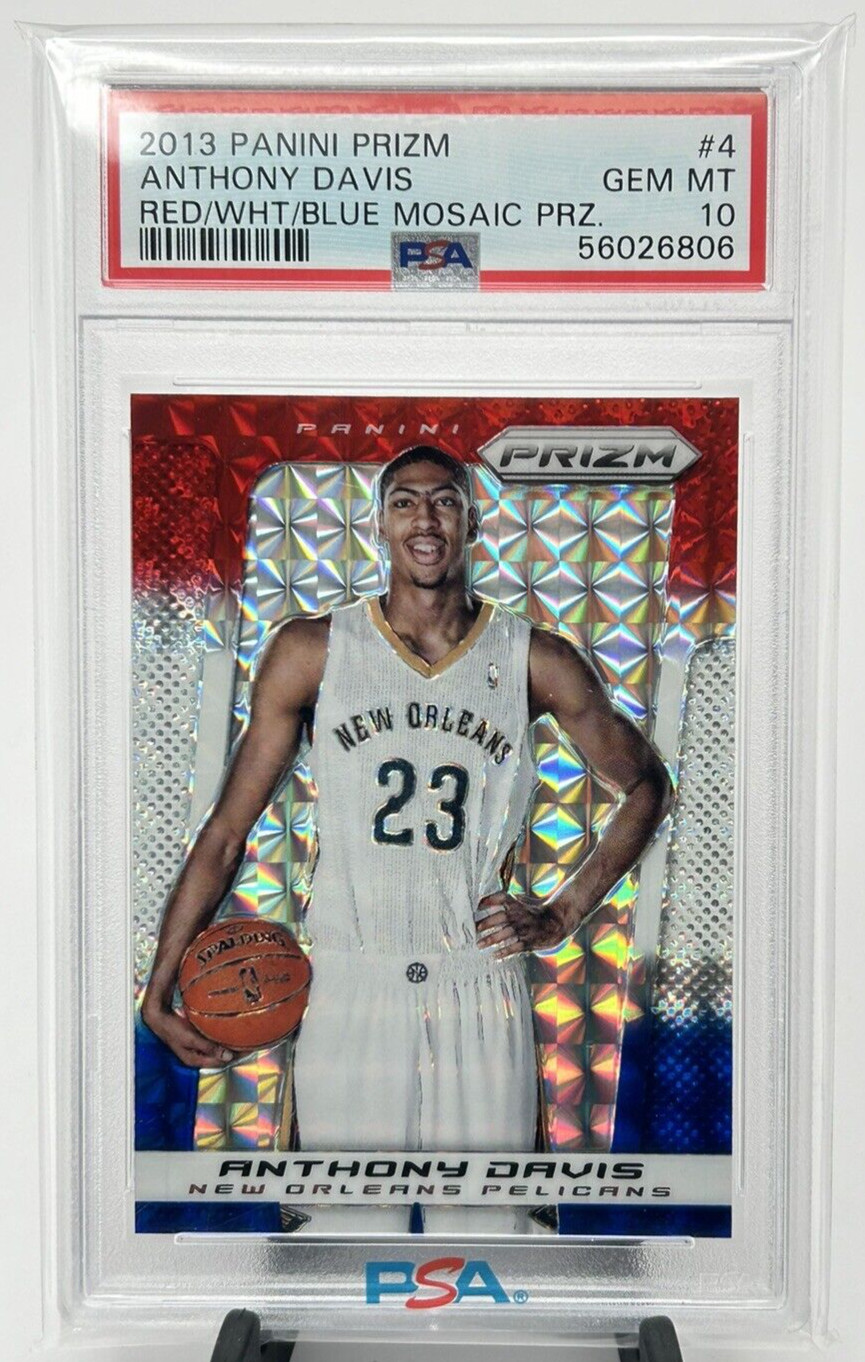 2013-14 Panini Prizm Anthony Davis Red White Blue Mosaic PSA 10 Pelicans #4