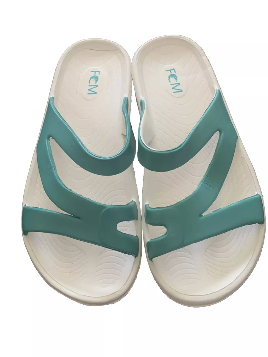 FCM Island Surf company white Sandals slides M7 W9 eBay