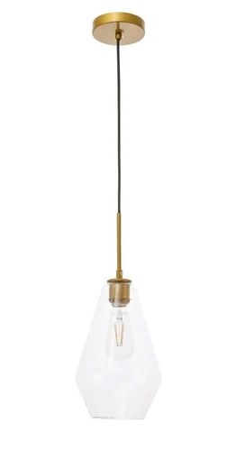 Pendant Brass and Black Modern Light Glass Shade Kitchen Ceiling Hanging Fixture - Picture 4 of 12