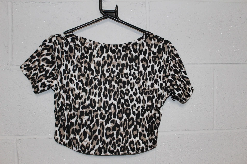 Sons Of Soo Womens Animal Print Cropped Top - Multi - Size Large L (I96) NEW - Image 3 of 3