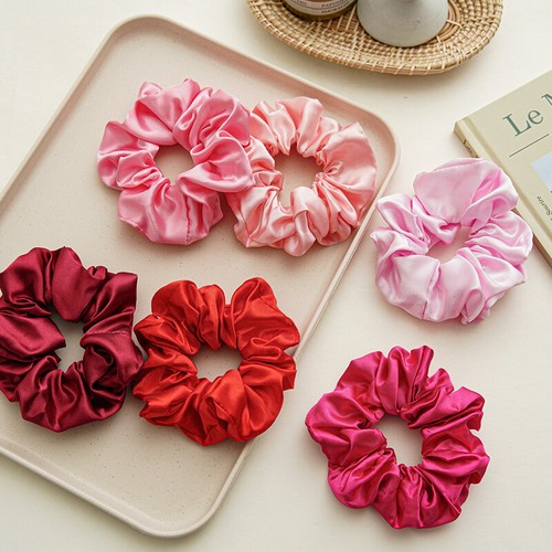 DIY Girls Large Size Smooth Satin Headdress Hair Rope Scrunchies Hair Ring Ti 。 - Picture 8 of 30