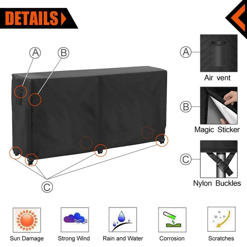 8 Feet Heavy Duty Firewood Log Rack Cover Waterproof Outdoor Sun Protector Tarp - Image 2 of 4