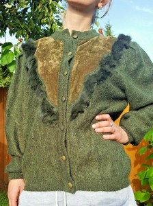 green velvet cardigan