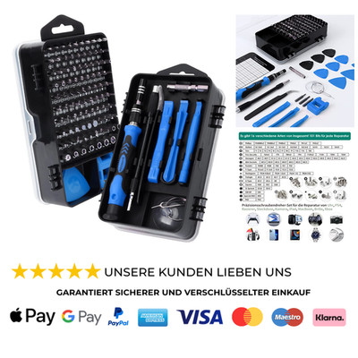 Feinmechaniker Schraubendreher Set, 122 in 1 Kit mit Torx T2 T5 T6 T8 T9