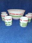 7 Pc Vintage Hazel Atlas Milk Glass Christmas Egg Nog Bowl and 6 Mugs