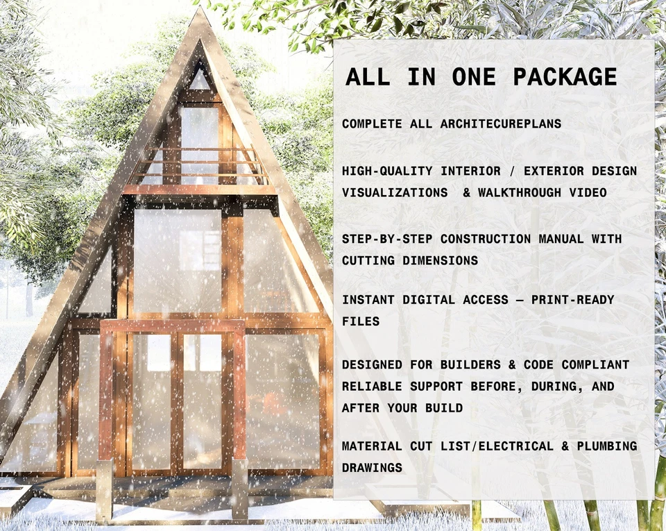 Cabina con marco en A de tres pisos 7x9,3 m - Juego de arco de 25 páginas + imágenes y video 3D - Imagen 2 de 4