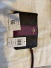 Corner Zip Wristlet In Signature Canvas With Stripe/ Purple and Brown  — photo 1