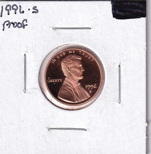 1996-S Lincoln Memorial Cent Proof — photo from the most recent tracked eBay sale