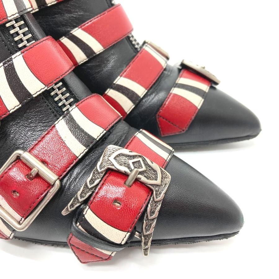 GUCCI Women's Dionysus Leather Boots Size:35.5/JP:22.5 Red/Black 141176K Authen thumbnail 3