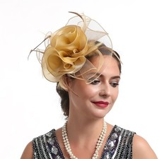 Women Fascinators Organza Fascinators 20S Party Hat Wedding Tea Party Fascina...