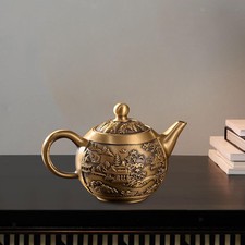 Copper Teapot Hot Tea Brewer Pot Chinese Tea Ceremony with Handle Portable