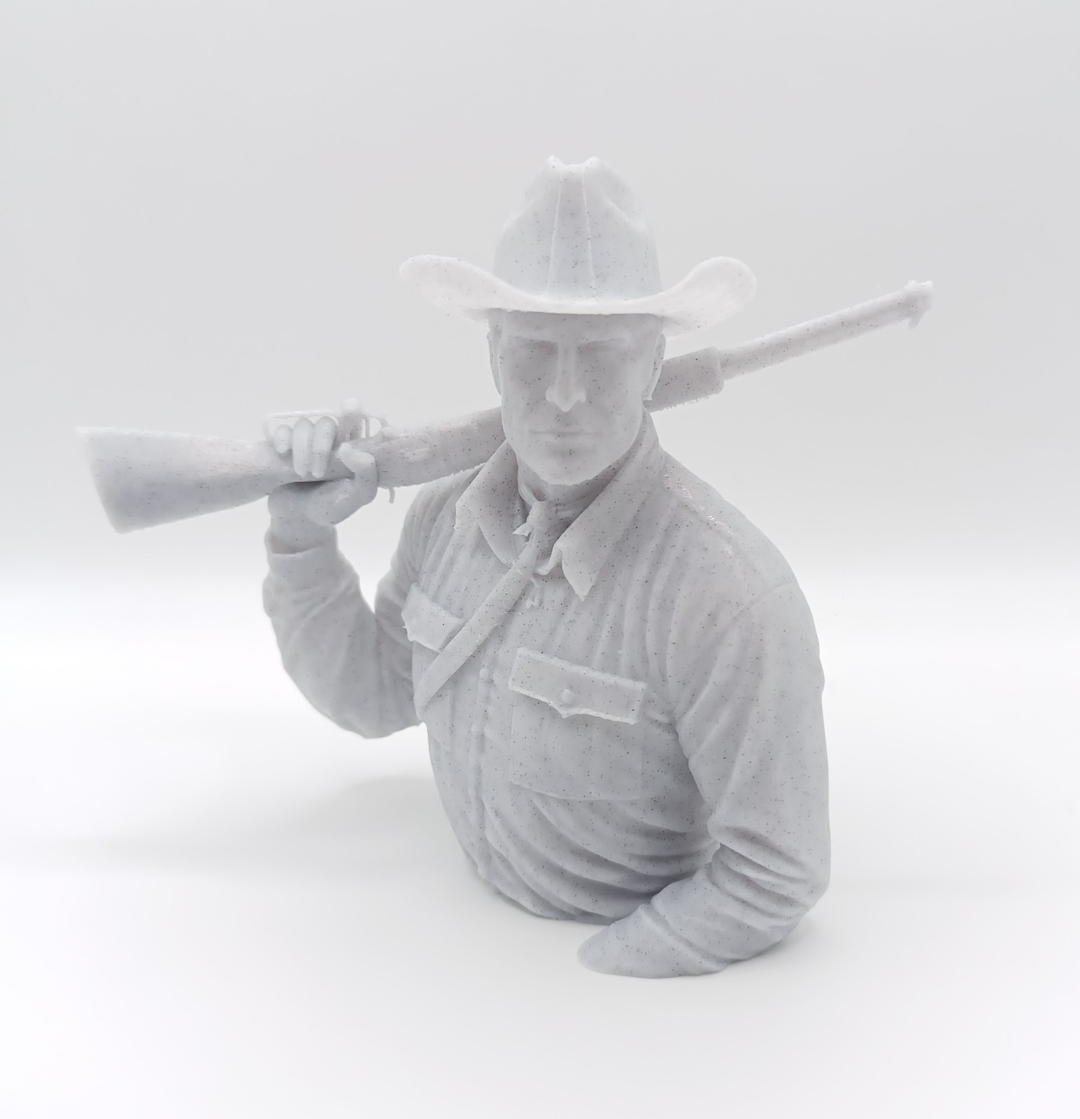 Tex Willer Busto Fumetti Statua Busto Figures Stampa 3D Marmo Bianco foto 5