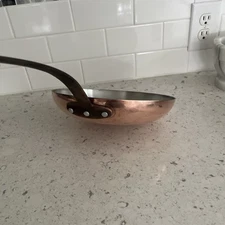 Quality Vtge Copper Tri-ply 9.5” skillet Saute / fry pan, nicer than Paul Revere