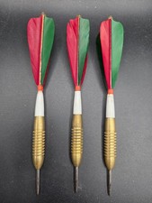 Vintage Unicorn Set Of Darts - Red-Green Feather- Made In England