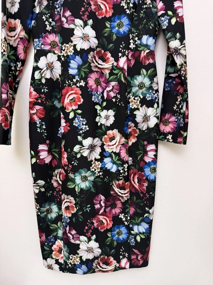 Black Halo Lively Mini Dress in Magic Night Floral Party Night Out Size 4 - Image 4 of 4