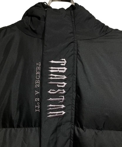 Authentic TRAPSTAR DECODED HOODED PUFFER Jacket M Black Men TSJP003 #6265 image 4