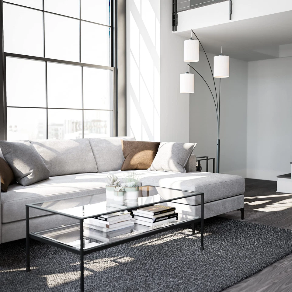 Lámpara de pie 32849BL Leah Arc, 60W, negra Foto 2 de 4