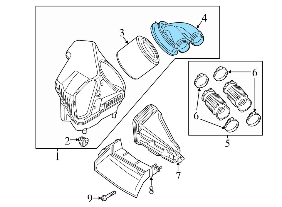 AUDI S7 2016-2018 4,0 L - Manguera de admisión de aire 4G0129616B Foto 4 de 4