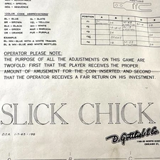 Gottlieb Slick Chick Pinball Machine Game Manual Schematics ORIGINAL