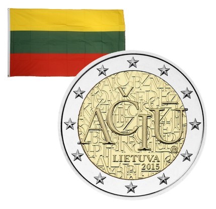 2 Euros commémorative Lituanie "Langue Lituanienne" 2015