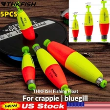 5PCS Fishing Floats Fishing Bobbers Oval Foam Spring Fishing Floats Slip Bobbers