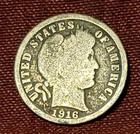 1916-S Barber Dime 90% Silver, Free Shipping