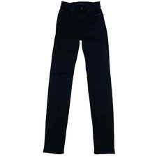 7 For All Mankind Rozie Slim Illusion Luxe Rinsed Black Modal Cotton Jeans 25