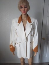 Vintage!!!!!! Ivory And Gold Harris Wallace Jacket!