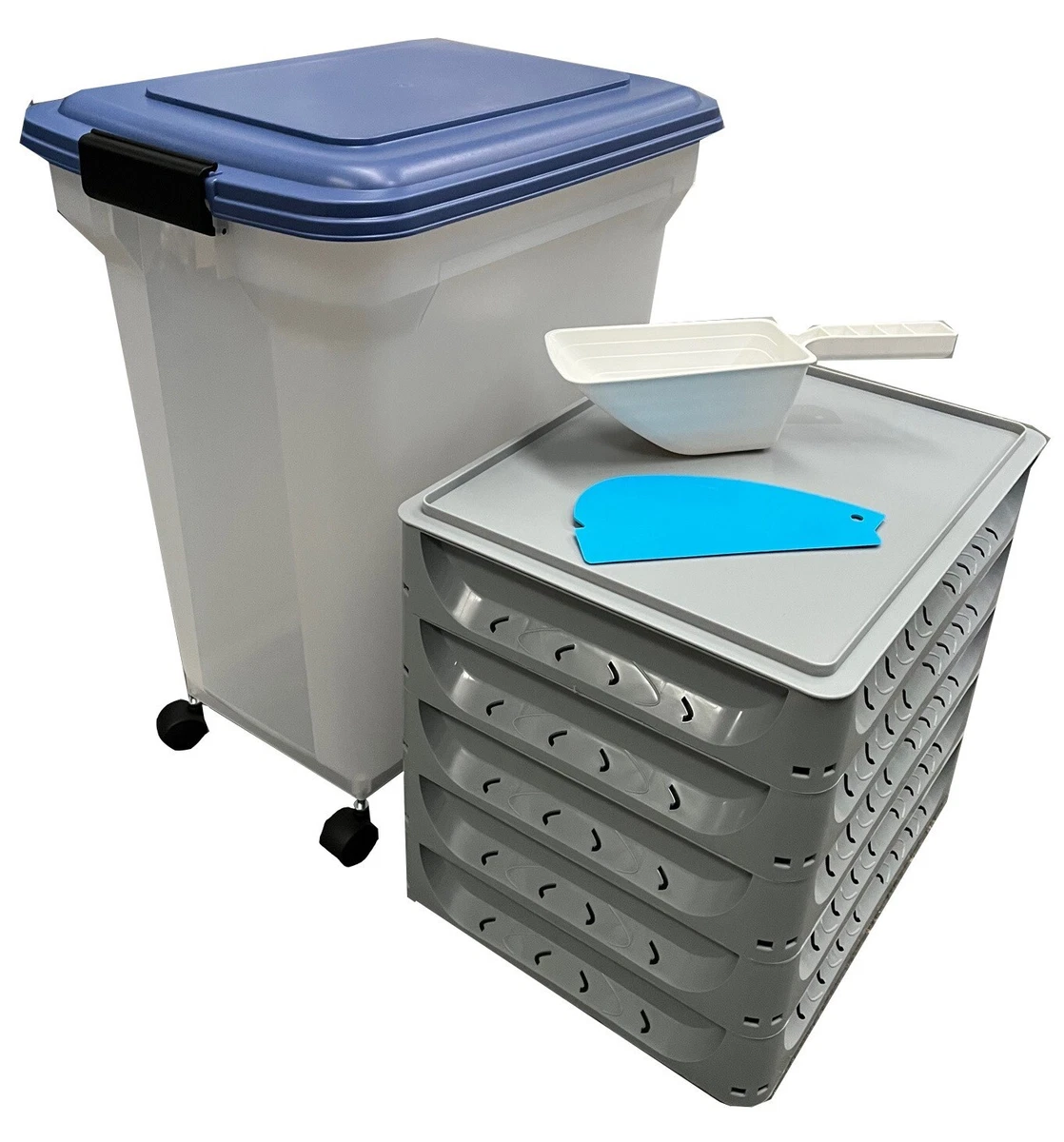 ECO-TOGO Contenitori Ermetici Per Alimenti, 9 Pezzi Di Plastica Per Dispensa - Impilabili, Senza BPA, Ideali Per Farina, Pasta E Snack - 3