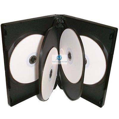 200 x 5 Wege Schwarz DVD 22mm Buchrücken hält 5 Discs Leer Brandneu Ersatz Hülle