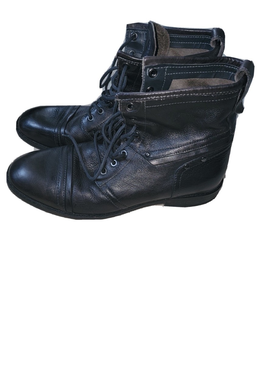 Guess GMeagan Black Leather Lace Up Chukka Ankle Boots Mens  display picture 3