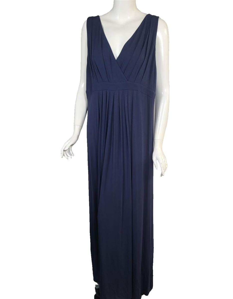 TART Midnight Blue Knit Jersey V-Neck Empire Waist Lace-Up Back Maxi Dress sz 2X | eBay TART Midnight Blue Knit Jersey V-Neck Empire Waist Lace-Up Back Maxi Dress sz 2X | eBay