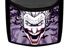 Dark Purple Evil Joker Hand Drawn Car Truck Hood Wrap Vinyl Graphic Decal