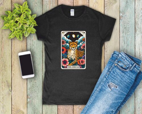 The Cheetah Tarot Card Ladies Fitted T Shirt Sizes Small-2XL - Picture 1 of 18