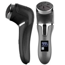 Portable Rechargeable Waterproof Electric Callus Remover with 3 Head & LCD Black