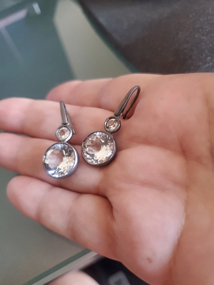 Rarities Carol Brodie White Topaz Drop Earrings NWOT  - Image 4 of 4