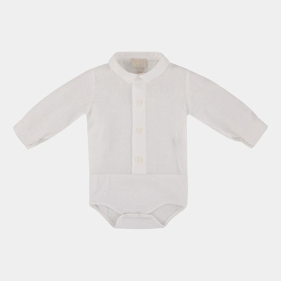 LALALU' SET BATTESIMO SALOPETTE PAPILLON CAMICIA BAMBINO ESTATE 6 9 MESI - Immagine 3 di 4