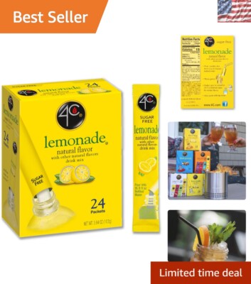 Refreshing Sugar-Free Lemonade Drink Mix Packets, 24 Count - Healthy Hydration
