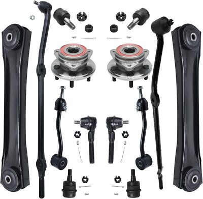 14pc Front Lower Control Arms Wheel Hub Kit for 2000-2006 Jeep TJ Wrangler 4WD