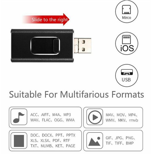 4 in1 OTG USB Flash Drive 256G 64G Memory Stick Type-C Pen Drive For Samsung iOS - Photo 10/16