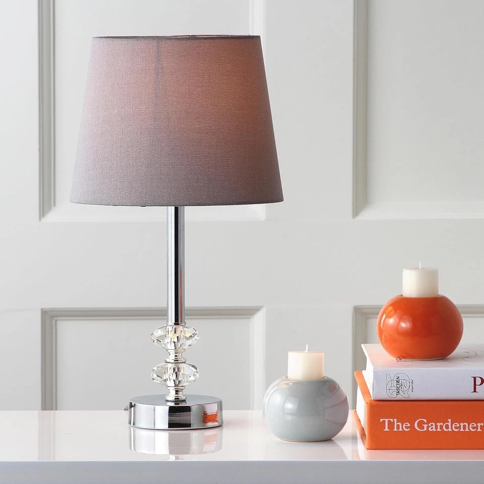 Juego de 2 Lámparas de Mesa LED de Cristal de 16 Pulgadas con Tonos Gris Claro para Salones Foto 4 de 4