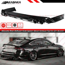 FOR 2023-25 ACCORD AKASAKA FULL BLACK REAR DIFFUSER + CORNER SPAT + EXHAUST TIP