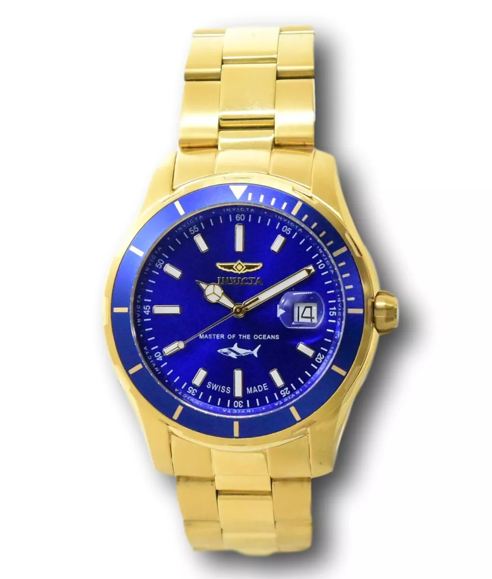 Invicta Pro Diver SWISS MADE 18K Gold Plated Master Of The Oceans Watch 25811