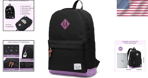 Water-Resistant Lightweight Classic Backpack for Men & Women - 23L Capacity - Picture 2 of 12