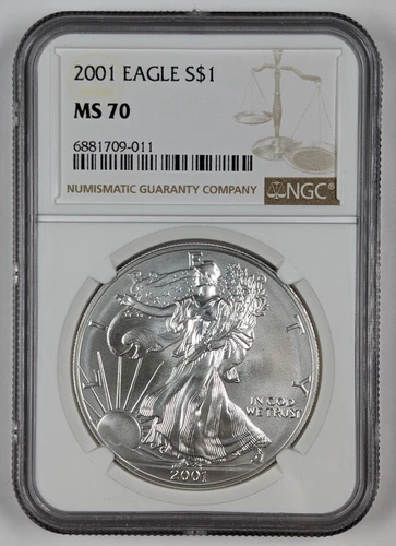 2001 American Silver Eagle $1 NGC MS 70