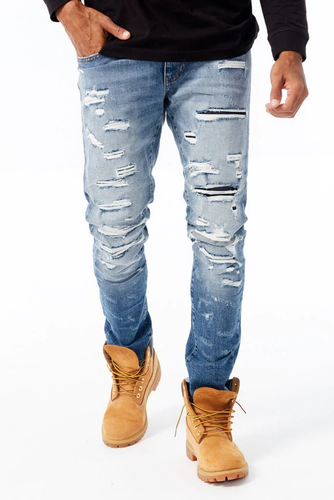 Men JORDAN CRAIG Elmhurst Denim Jeans Medium Blue - Picture 4 of 4