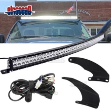 Roof 52'' Curved LED Light Bar & Mount Brackets Wire Kit For Dodge Ram 1500/2500