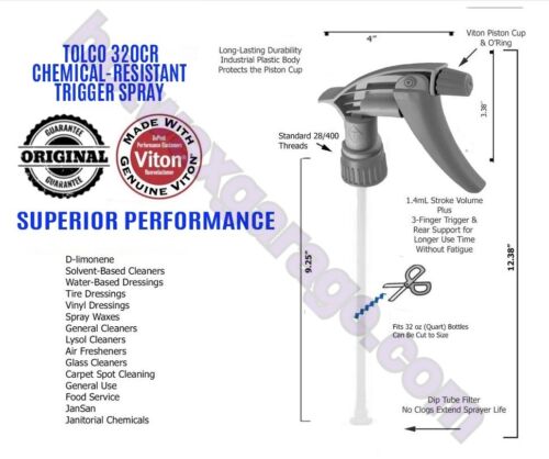  TOLCO 320CR Heavy Duty Chemical Resistant Spray Nozzle Trigger 5 Pack  - Picture 1 of 4